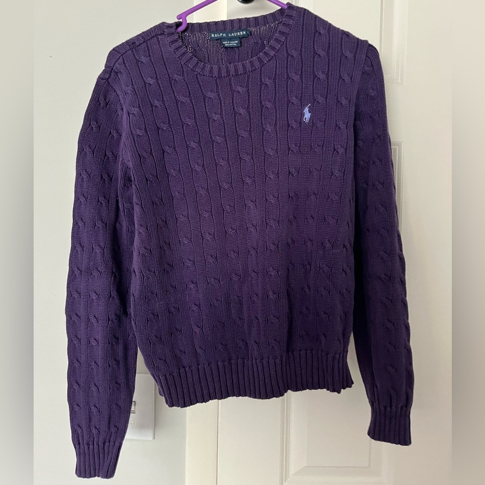 Purple Women’s Ralph Lauren Cable Knit Sweater
